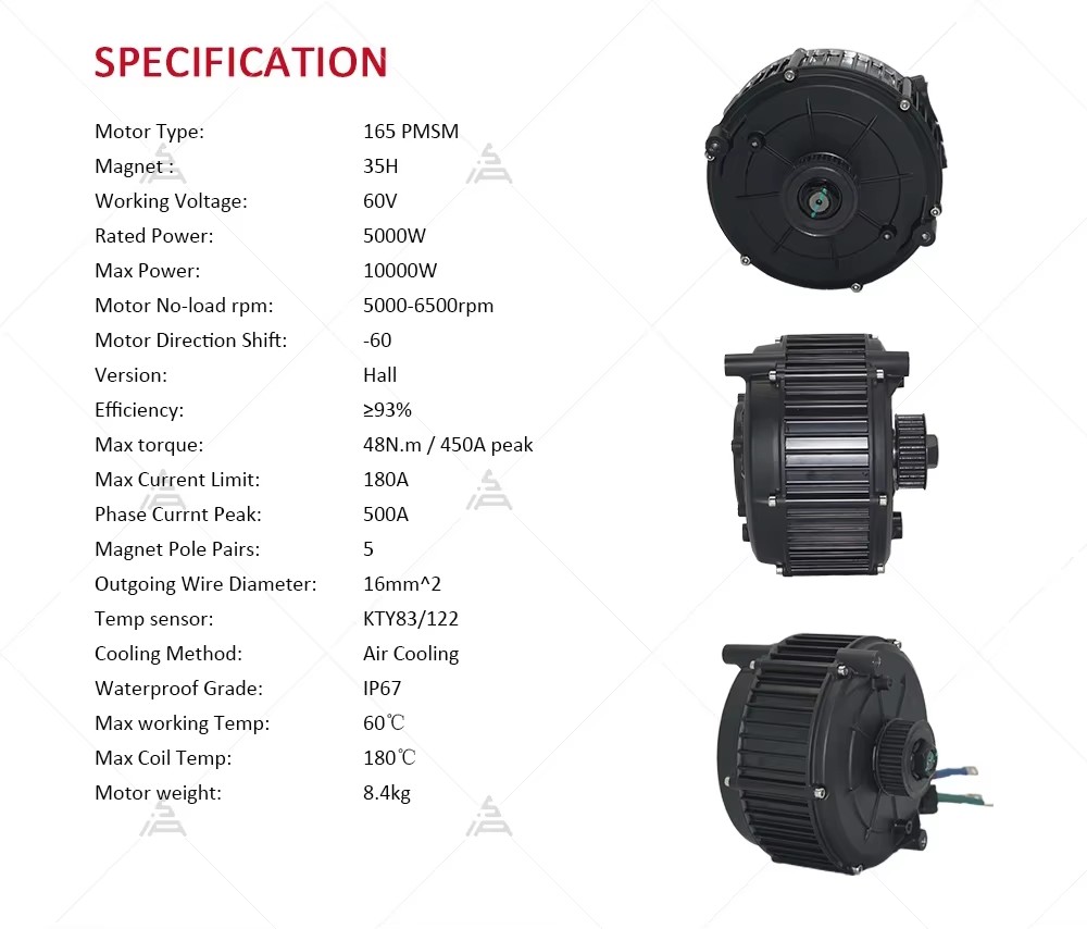 Zestaw silnika QS165 V2 5000W  – Mid Drive Motor Kit 72V 5000W recenzja i cena